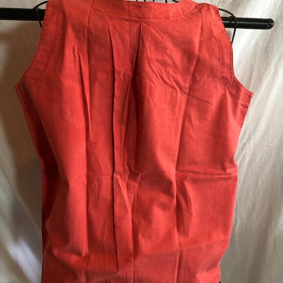 VINTAGE Sea Wind MEDIUM Red Sleeveless Blouse 20.5" Underarm to Underarm - Picture 2 of 3